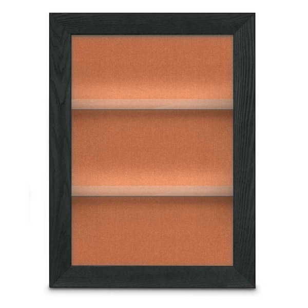 Outdoor Enclosed Combo Board, 42"x32", Black Frame/Green & Surf